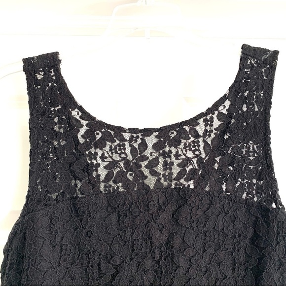 Frenchi Short Cocktail Black Lace Dress High Neck size Large - Picture 3 of 8